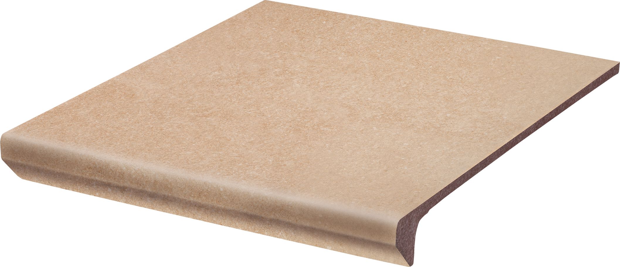 Ступень простая с капиносом структурная Mattone Sabbia Beige, Ступень с капиносом Mattone Sabbia beige структурный 330х300х11 Paradyz