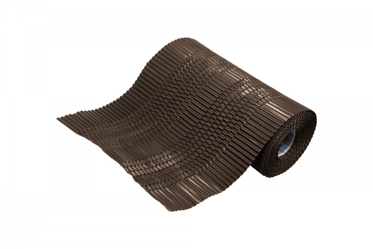 Аэроэлемент конька/хребта рулонный MICRO VENT 225х5000мм DR, 8019 (темно-коричневый)