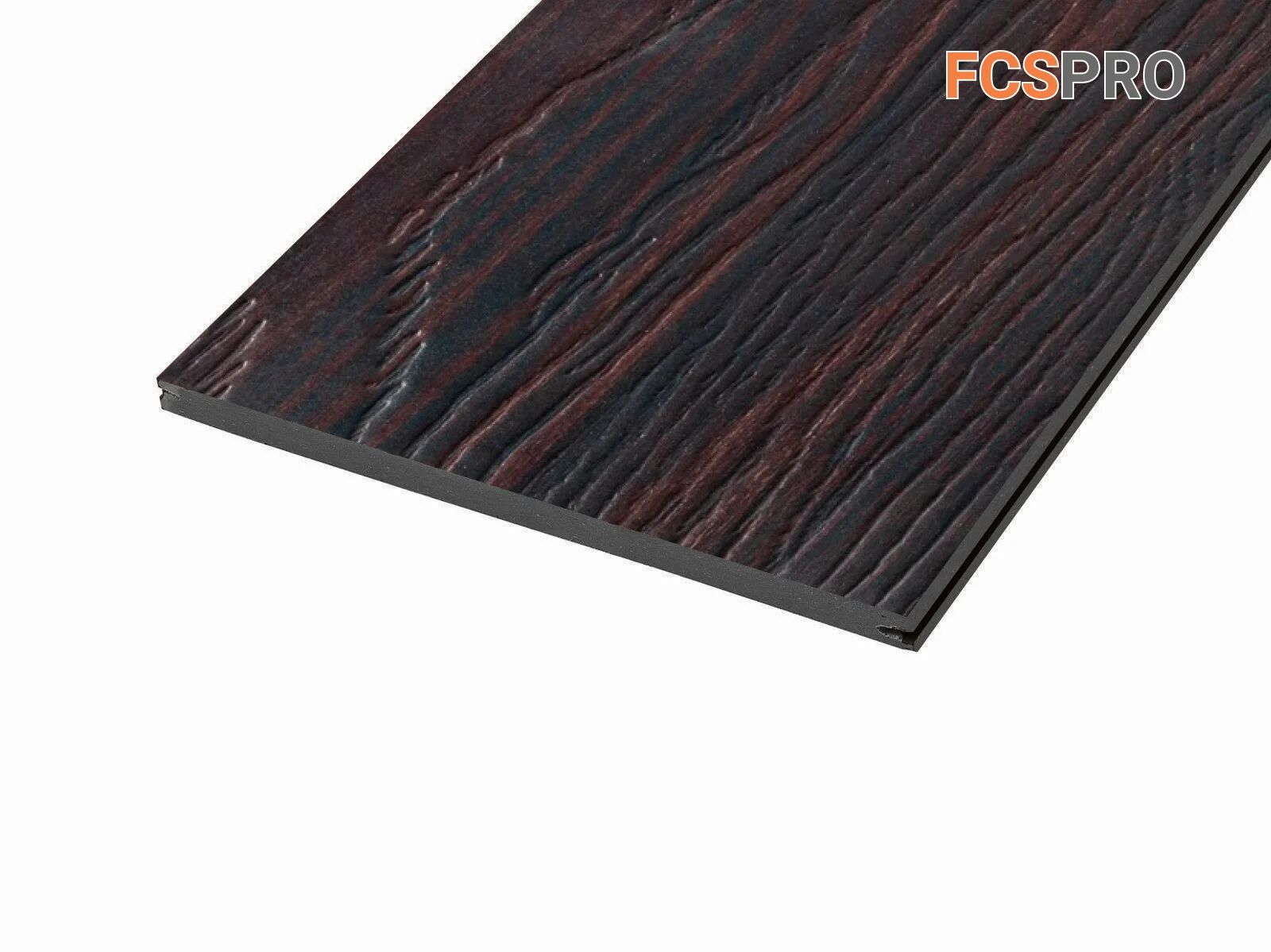 FCS Фиброцементный сайдинг Декор Wood Line Целлюлоза 3000х190х10мм 0.57м2 CL Обожженое дерево, Обожженое дерево