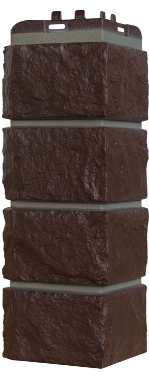Угол наружный Grand Line Колотый камень Design (цвет шва RAL 7006), Шоколадный