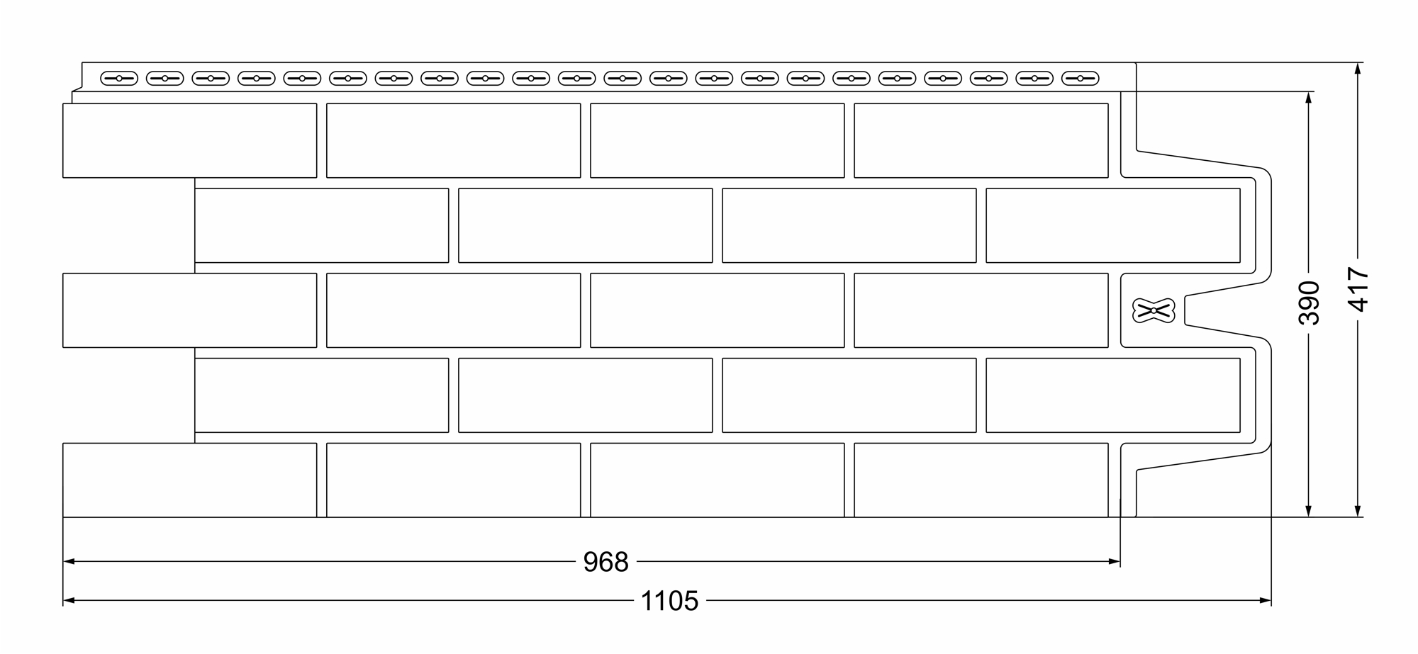 Панель Grand Line Клинкерный кирпич Design (цвет шва RAL 7006)