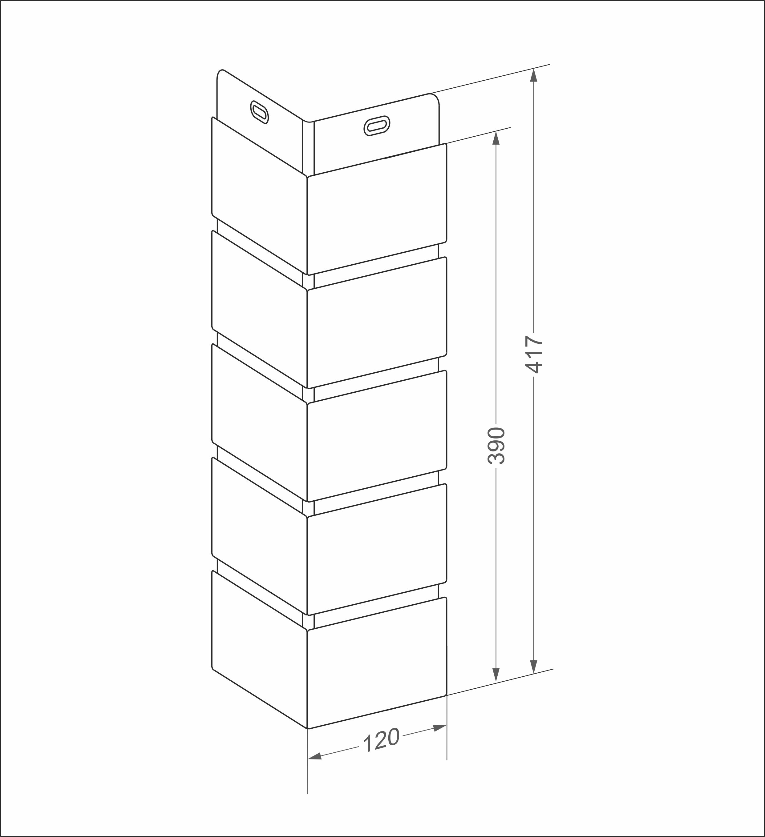Угол наружный Grand Line Состаренный кирпич Design (цвет шва RAL 7006)