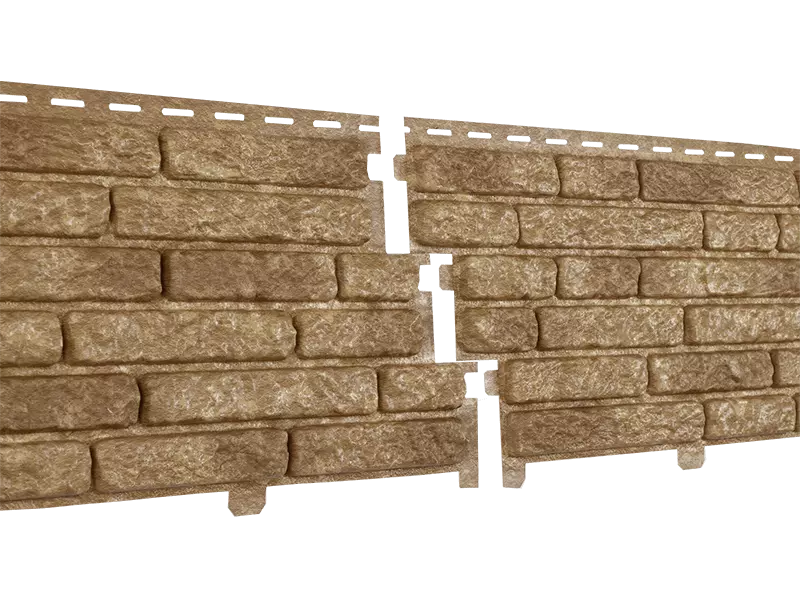 Фасадная панель Stone-House КВАРЦИТ, Фасадная панель U-Plast Стоун-Хаус 2000х250мм Кварцит Темно-бежевый 0.5кв.м/шт