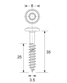 Монтажный винт INOX 3,5x35 T15 KerraFront