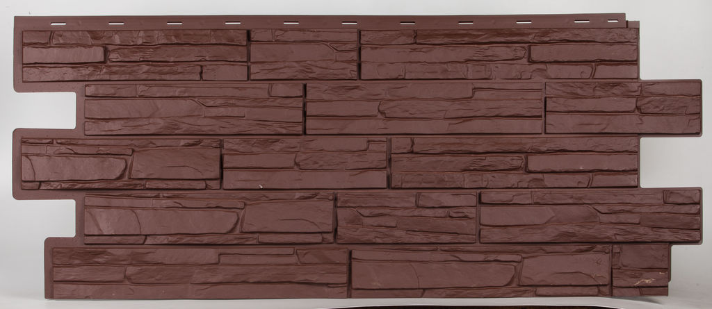 Облицовочная фасадная панель Т-сайдинг Альпийская сказка одноцветная покраска, коричневый