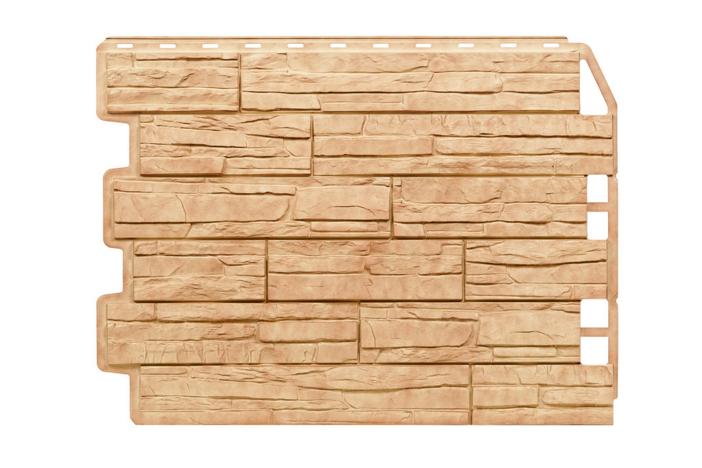 Панель фасадная WANdstein СКОЛ светло-коричневый 80х60 см 0,48 м2