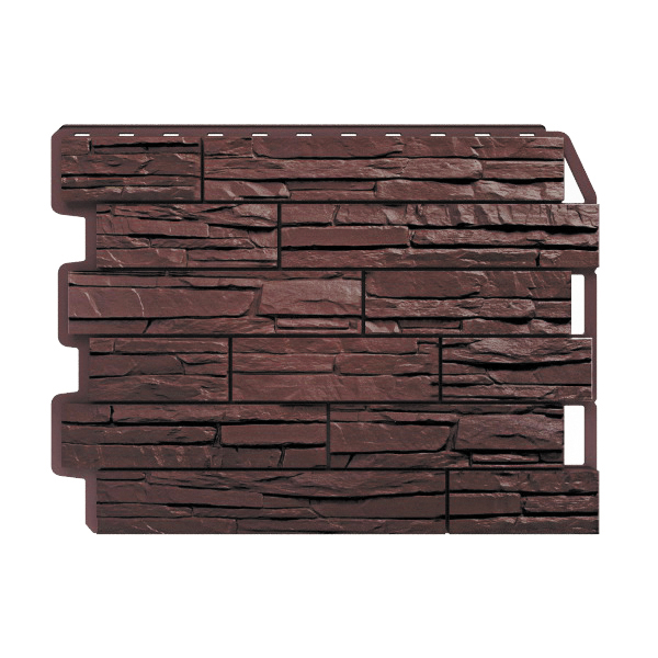 Панель фасадная WANdstien СКОЛ темно-коричневый 80х60 см 0,48 м2