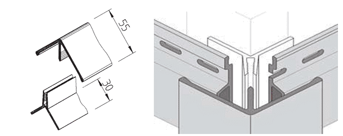 VinyPlus Угловой профиль 55/30 2-х составной