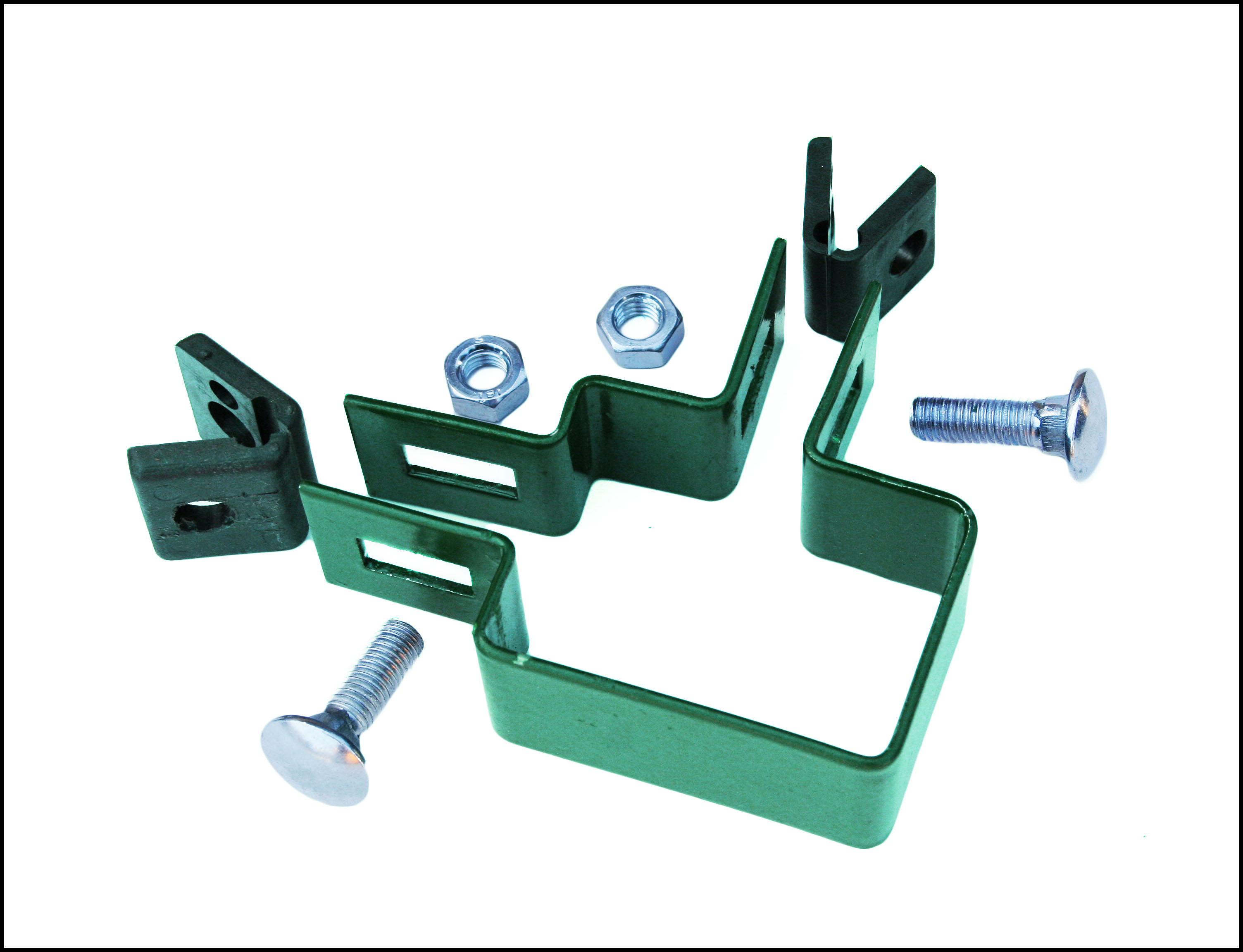 Крепление хомут угловой (укомплектован антивандальными гайками М6) купить в Санкт-Петербурге Крепление хомут угловой (укомплектован антивандальными гайками М6)