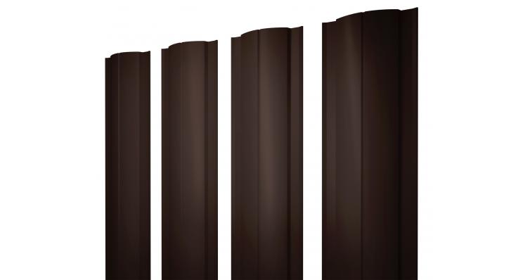 Штакетник круглый, двухсторонний 0,45мм шоколадно-коричневый 8017