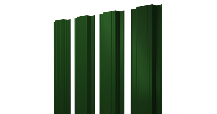 Штакетник прямоугольный, двухсторонний 0,45мм тёмно-зелёный 6005