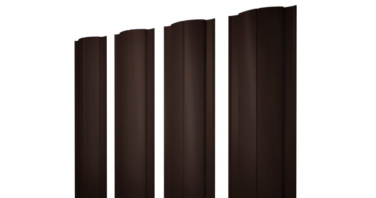 Штакетник круглый, односторонний 0,45мм шоколадно-коричневый 8017
