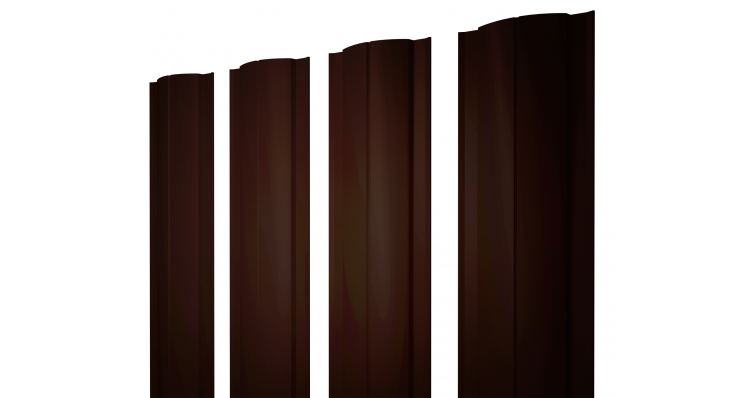Штакетник круглый, односторонний 0,45мм тёмно-коричневый RR32