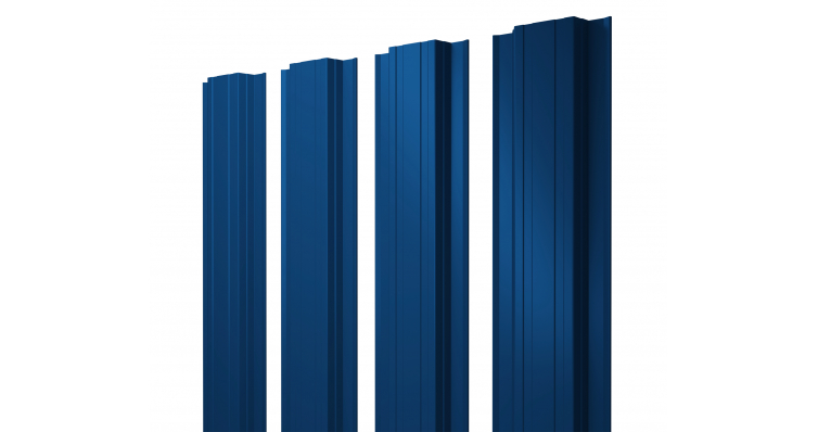 Штакетник прямоугольный, односторонний 0,45мм синий 5005