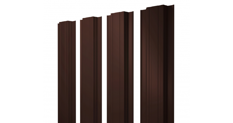 Штакетник прямоугольный, односторонний 0,45мм шоколадно-коричневый 8017