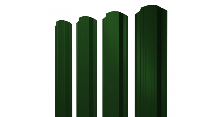 Штакетник прямоугольный, фигурный, односторонний 0,45мм тёмно-зелёный 6005