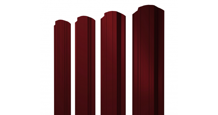 Штакетник прямоугольный, фигурный,  односторонний 0,45мм тёмно-красный 3005