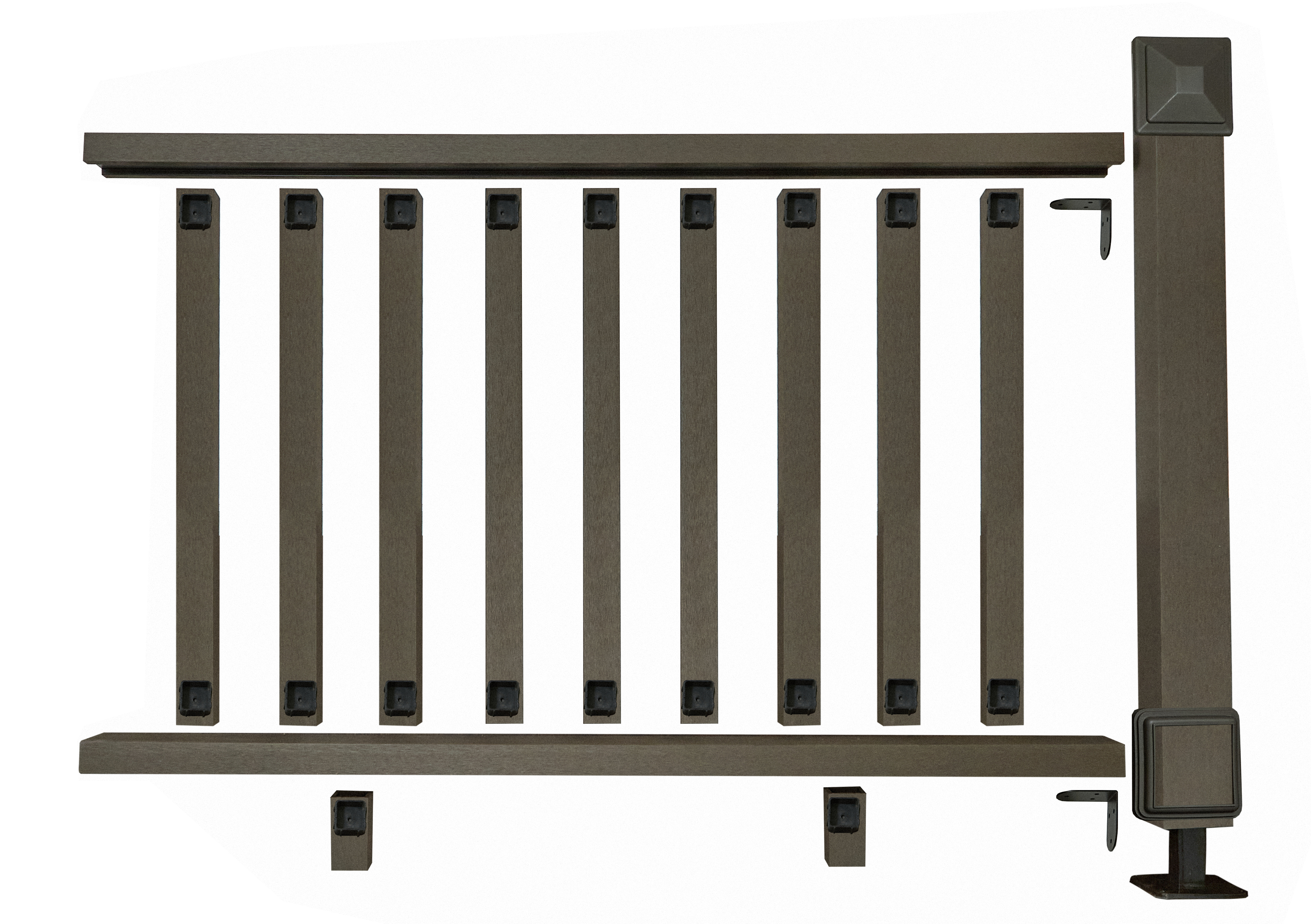 Комплект ограждений из ДПК CM Railing 1575х199х190мм венге купить в Санкт-Петербурге