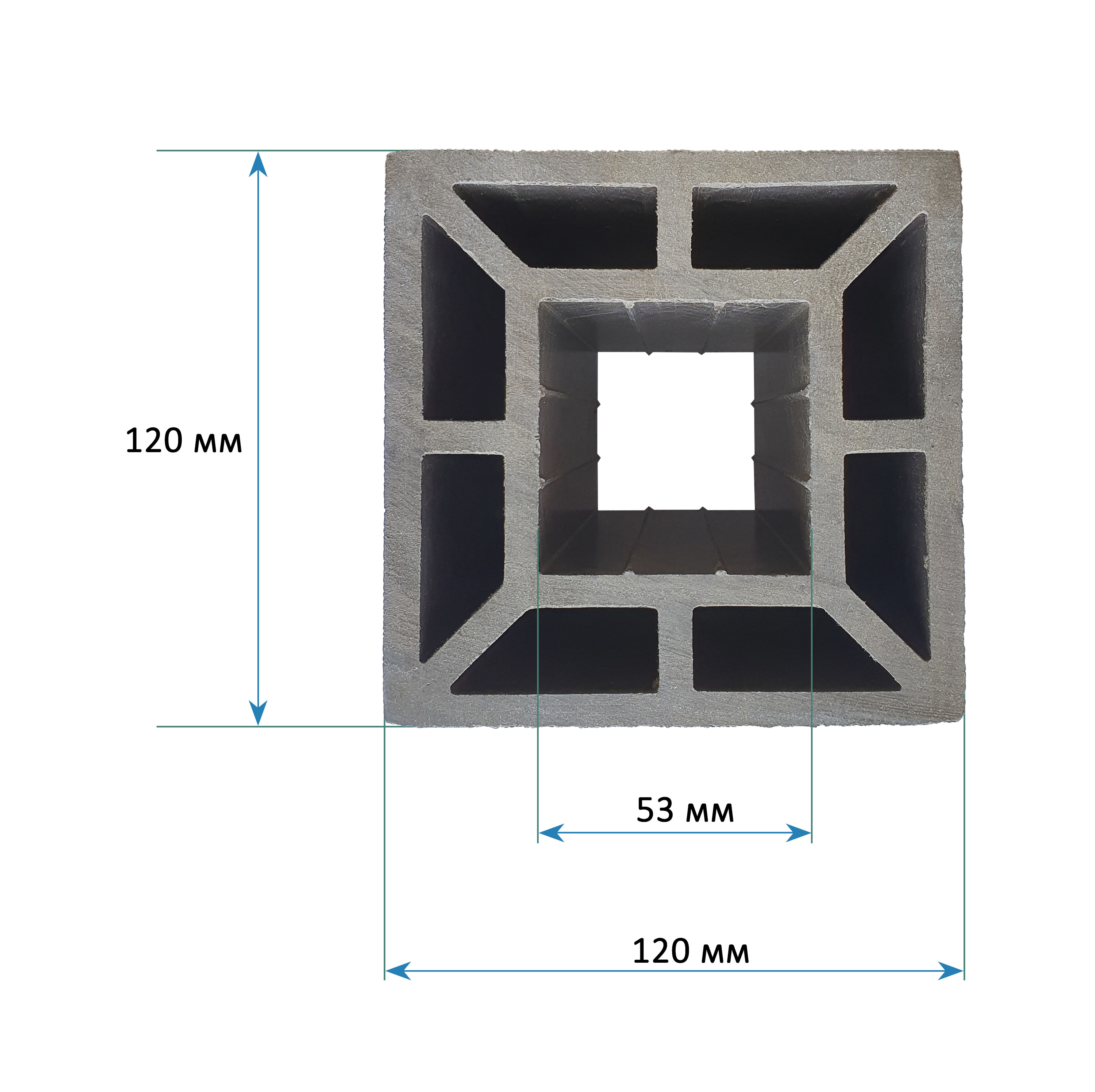 Столб большой ТЕРРАпол КЛАССИК 	Орех Милано 120х120х3050мм