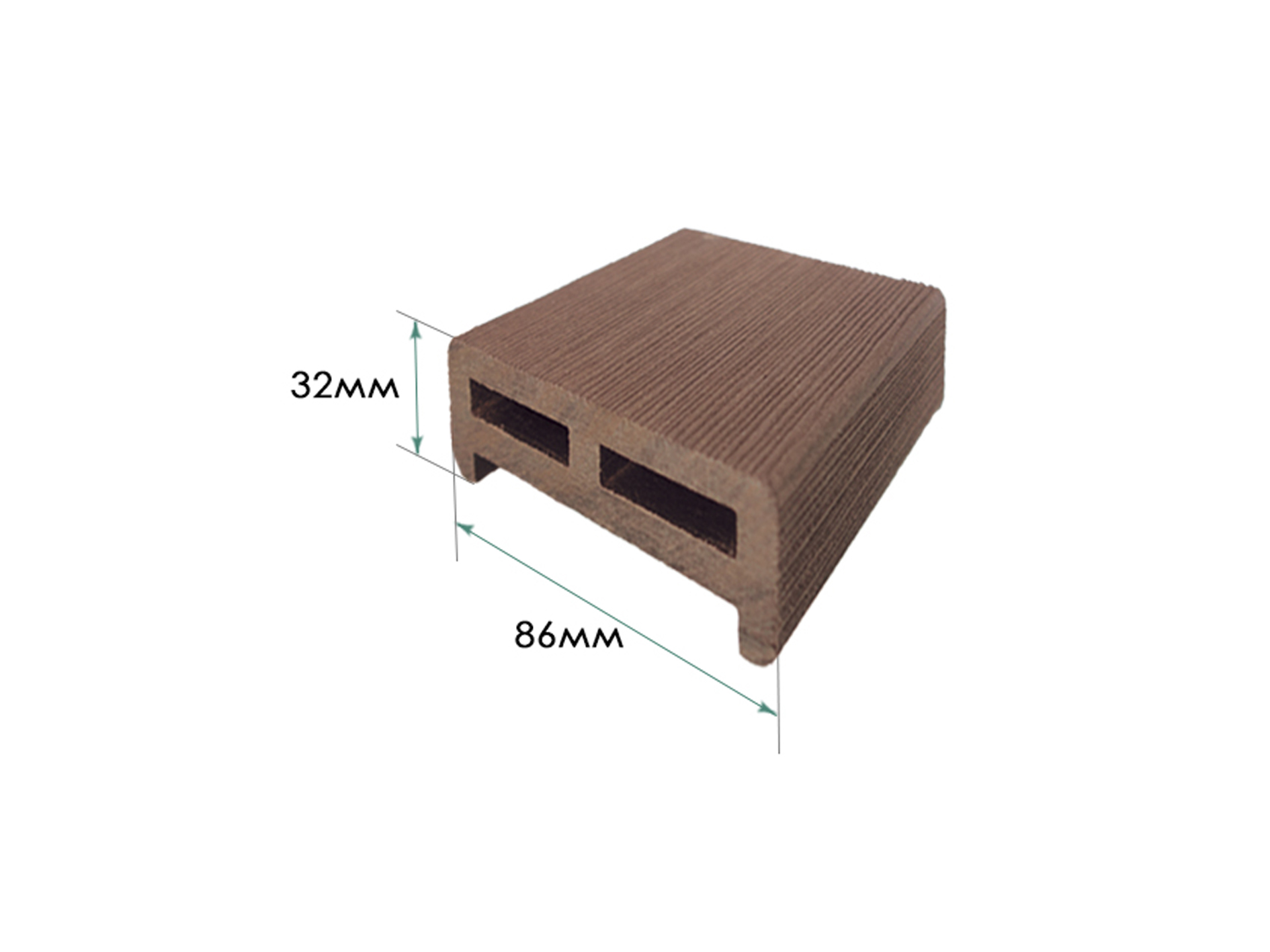 Перила ТЕРРАпол КЛАССИК Черное дерево 86х31х3000мм