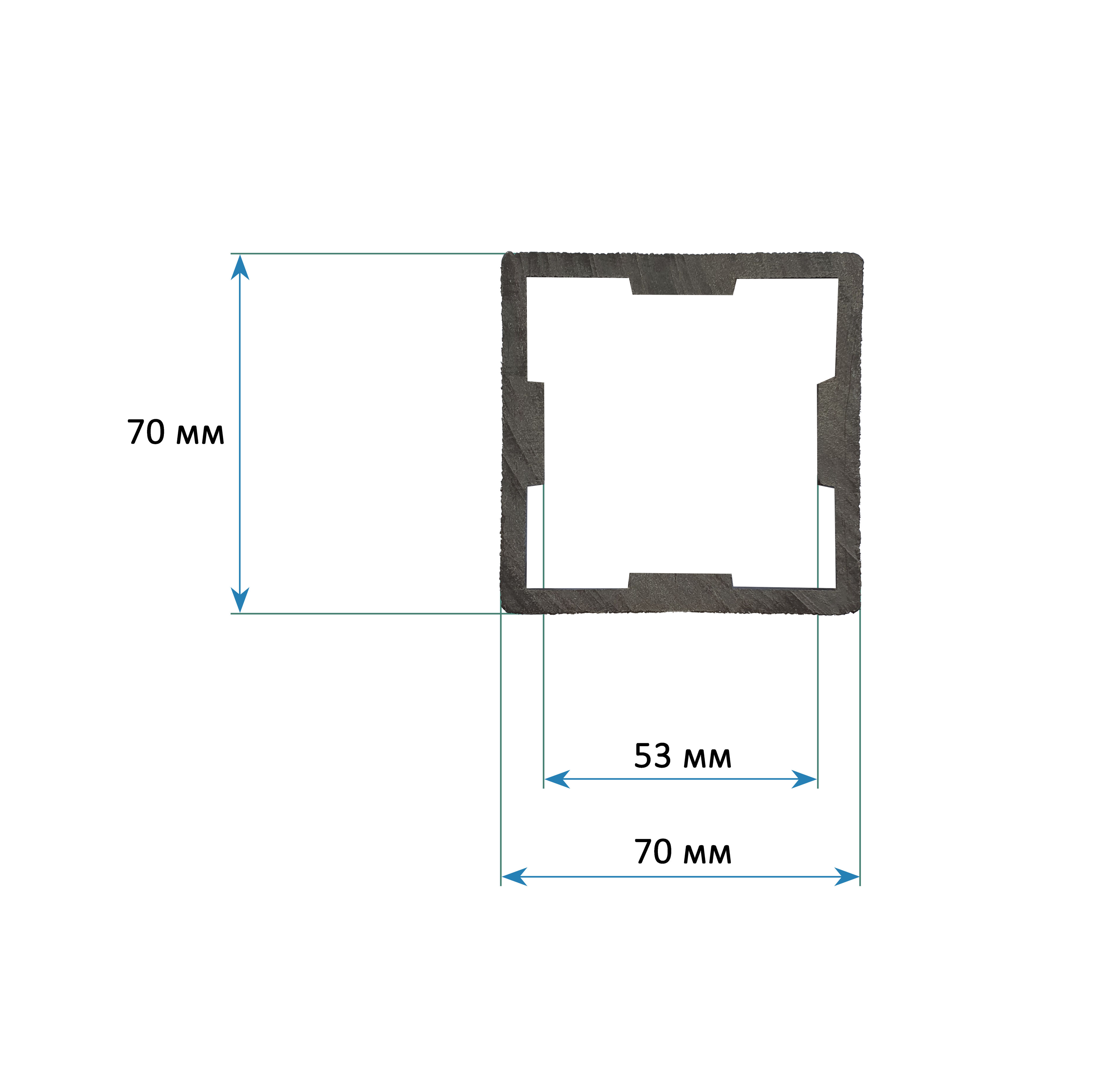 Столб малый ТЕРРАпол КЛАССИК Тик Киото 70х70х3050мм
