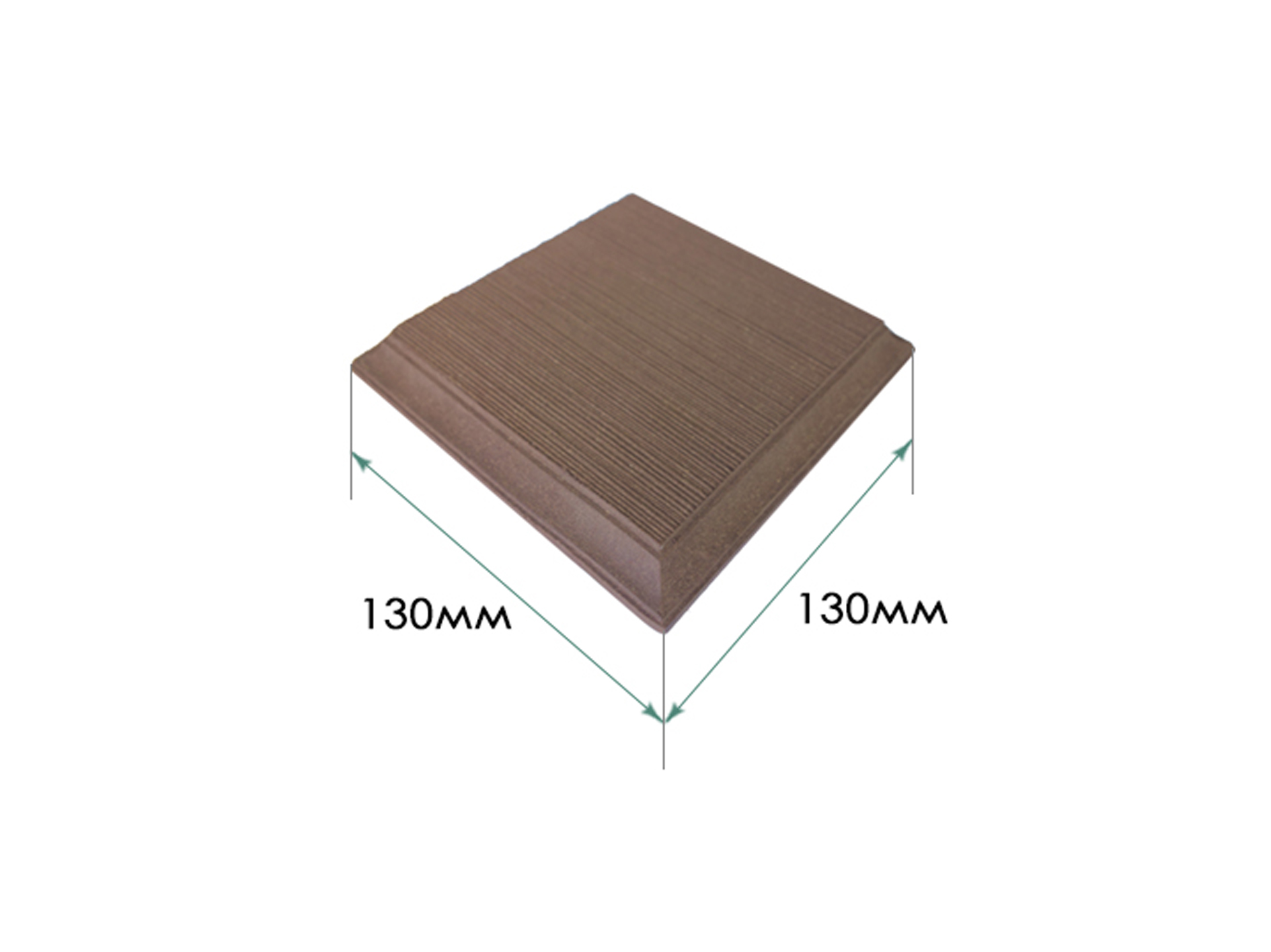 Крышка на столб ТЕРРАпол КЛАССИК Дуб Севилья 130х130мм
