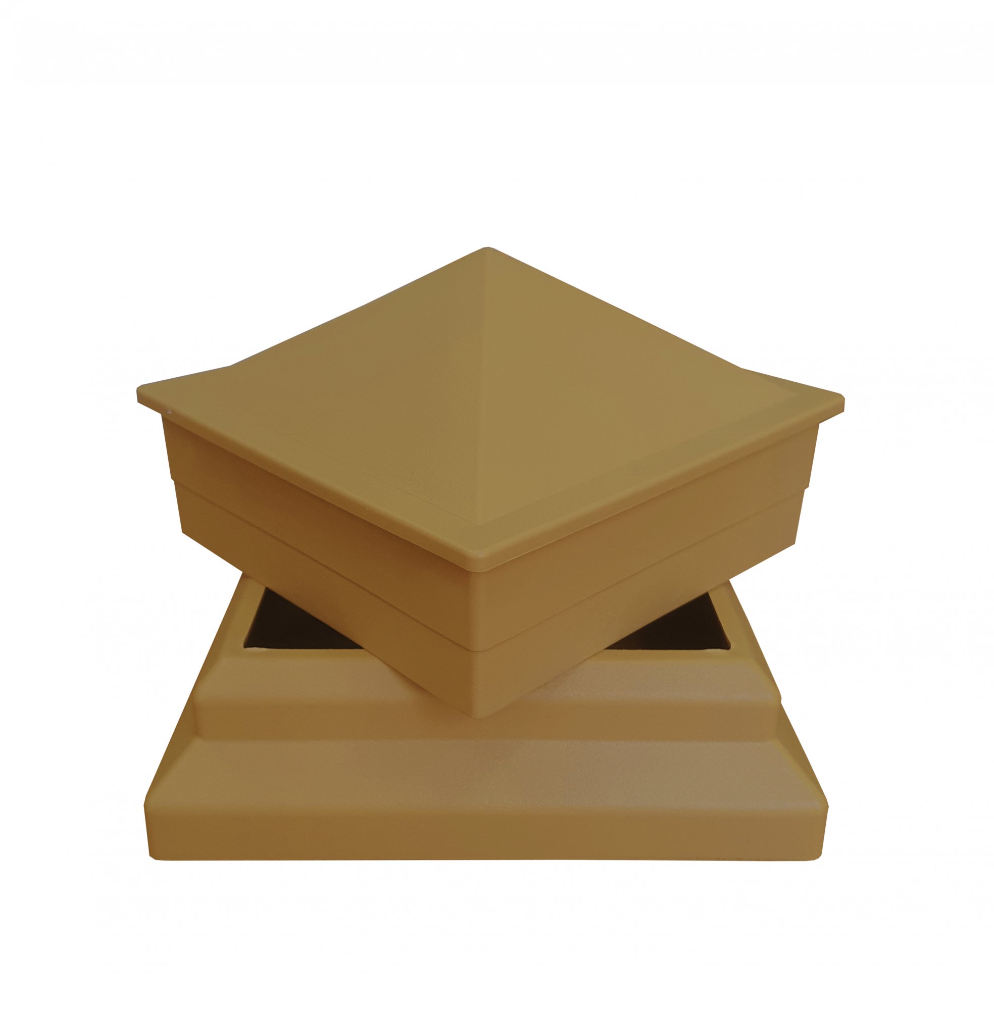 Комплект для столба ТЕРРАпол ПРАКТИК Светло-Коричневый (крышка+рамка) 100х100мм, Светло-Коричневый