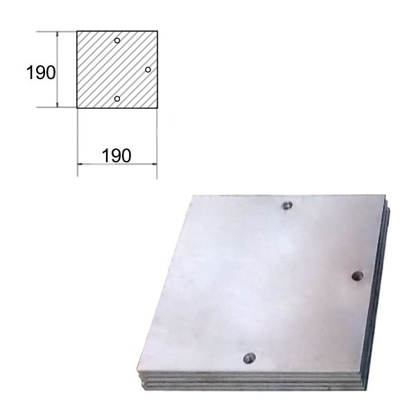 Пластина 190х190х4мм 3 отверстия (128)