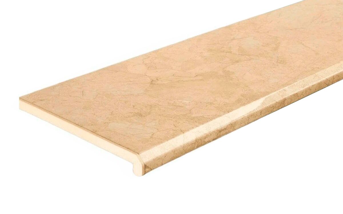 Подоконник DANKE 550 мм, Creme de Turque, бежевый мрамор, глянец (106)