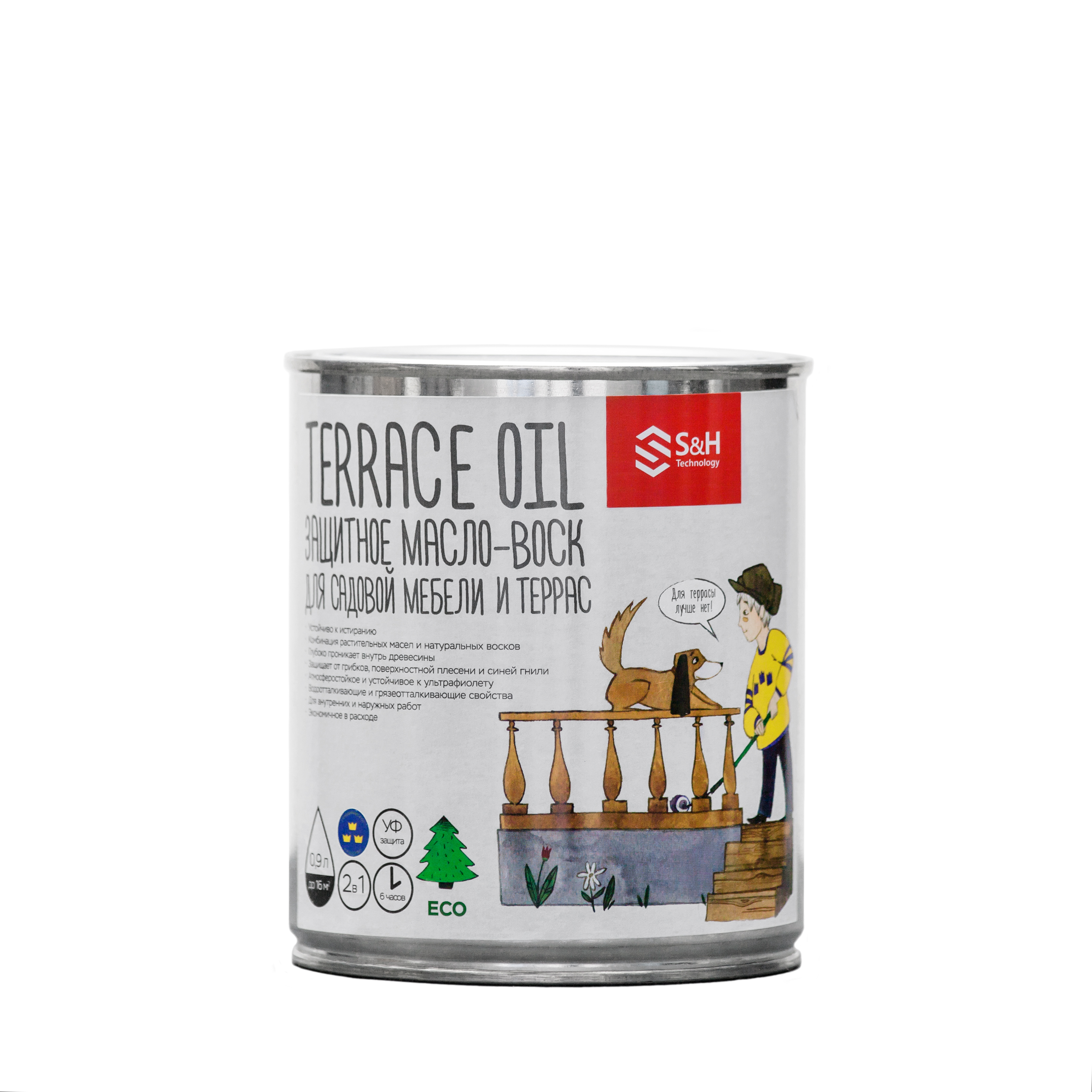 TERRACE OIL 2в1 защитное масло-воск для террас и мебели 0,9 л