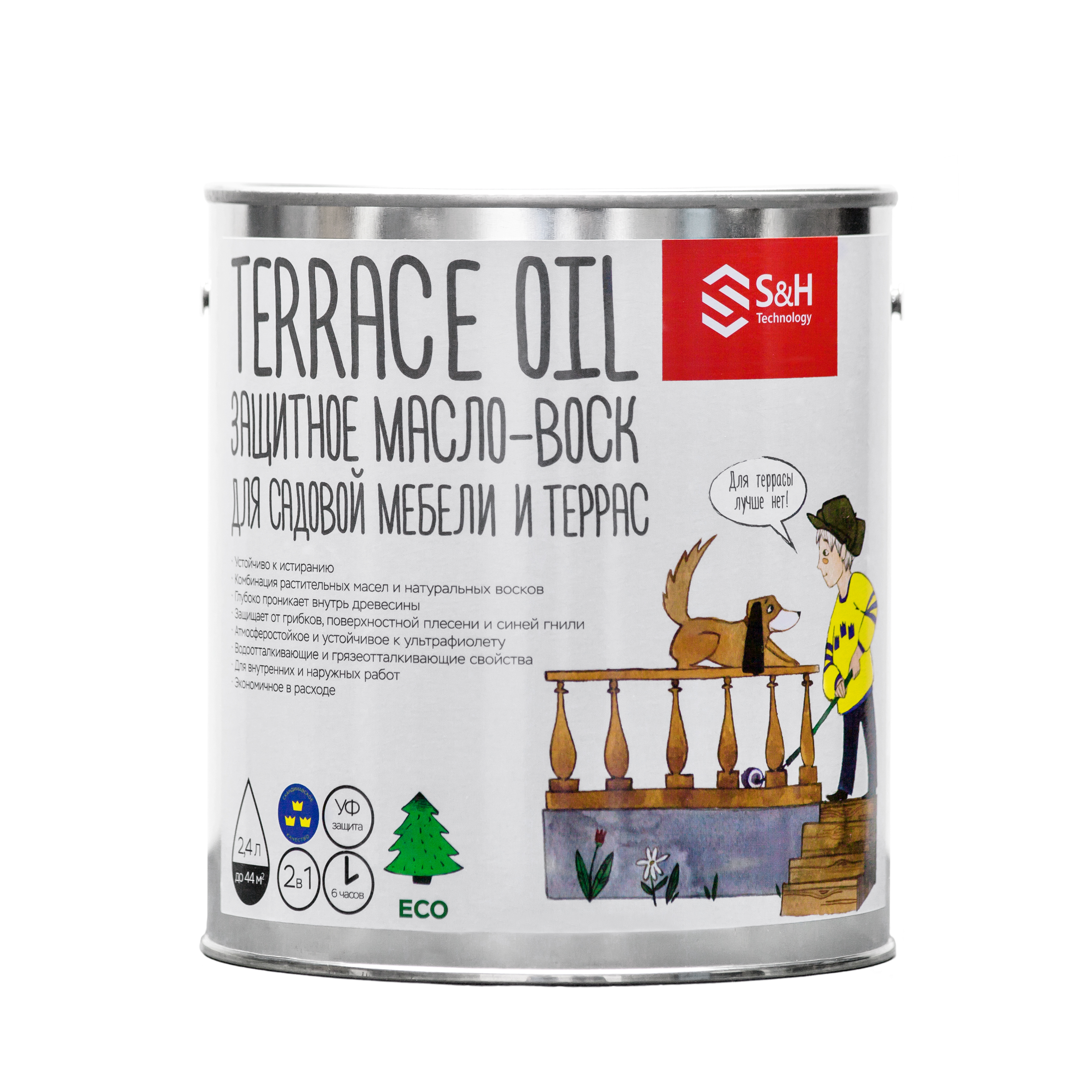 TERRACE OIL 2в1 защитное масло-воск для террас и мебели 2,4 л
