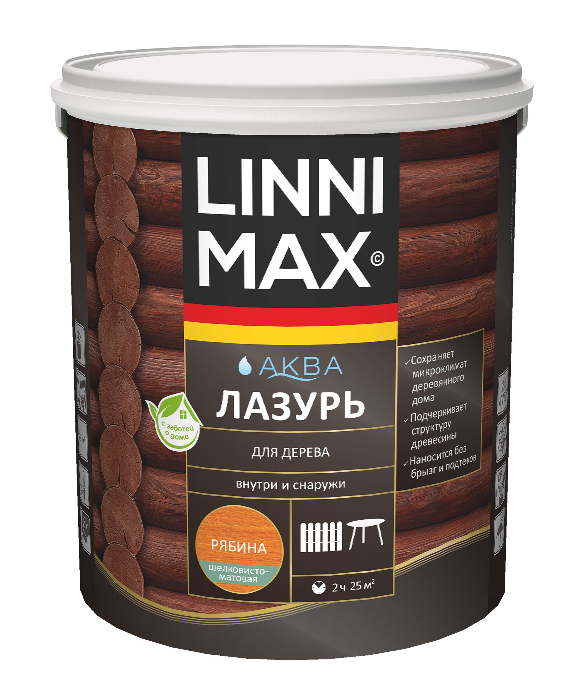 Аква Лазурь для дерева Рябина 2,5л Лессирующий антисептик LINNIMAX, Аква Лазурь для дерева Рябина 2,5л Лессирующий антисептик LINNIMAX купить в Санкт-Петербурге Аква Лазурь для дерева Рябина 2,5л Лессирующий антисептик LINNIMAX, Аква Лазурь для дерева Рябина 2,5л Лессирующий антисептик LINNIMAX