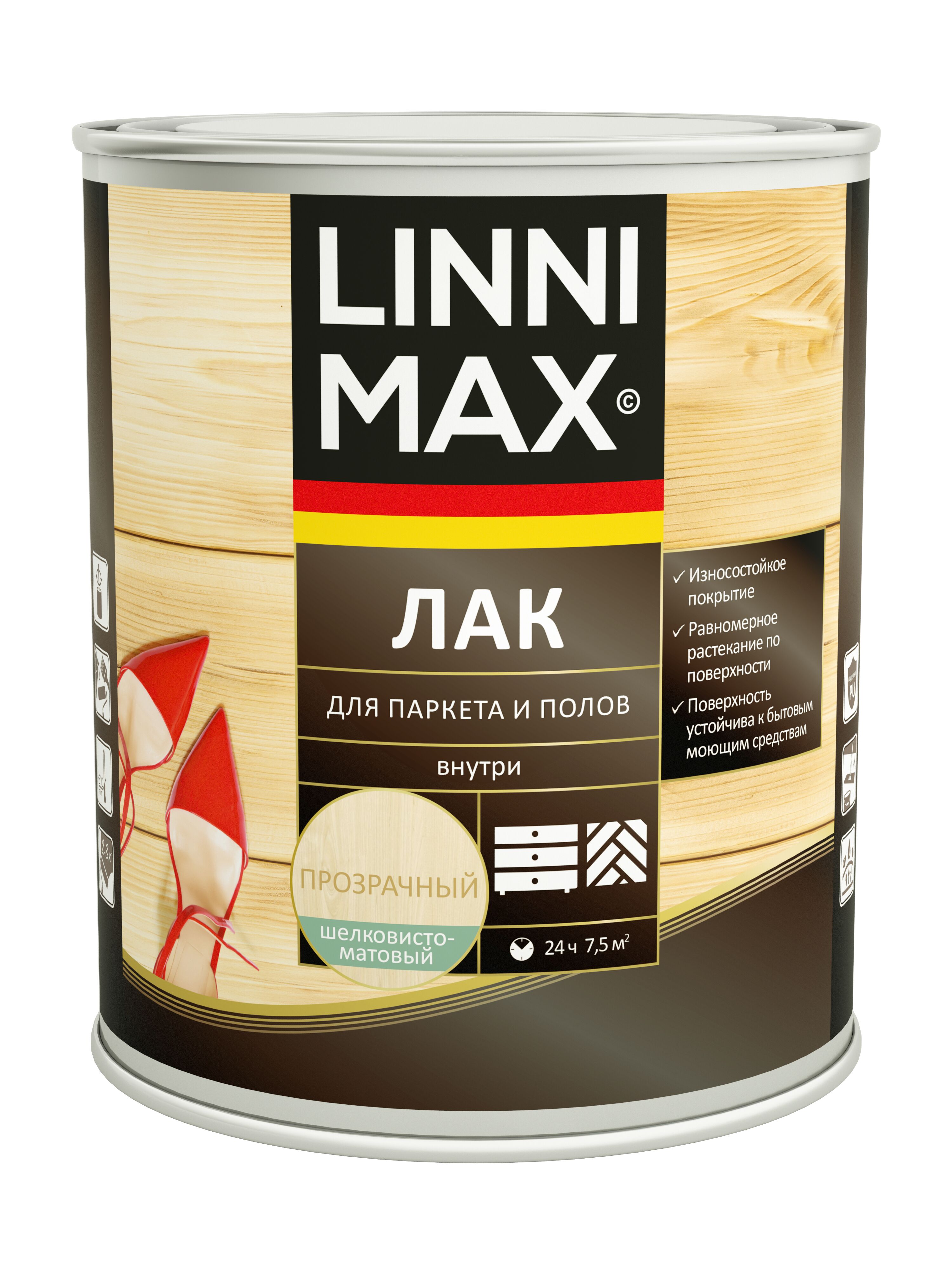 Лак для паркета и полов шелковисто-матовый 0,75л Лак алкидно-уретановый LINNIMAX, Лак для паркета и полов шелковисто-матовый 0,75л Лак алкидно-уретановый LINNIMAX купить в Санкт-Петербурге Лак для паркета и полов шелковисто-матовый 0,75л Лак алкидно-уретановый LINNIMAX, Лак для паркета и полов шелковисто-матовый 0,75л Лак алкидно-уретановый LINNIMAX