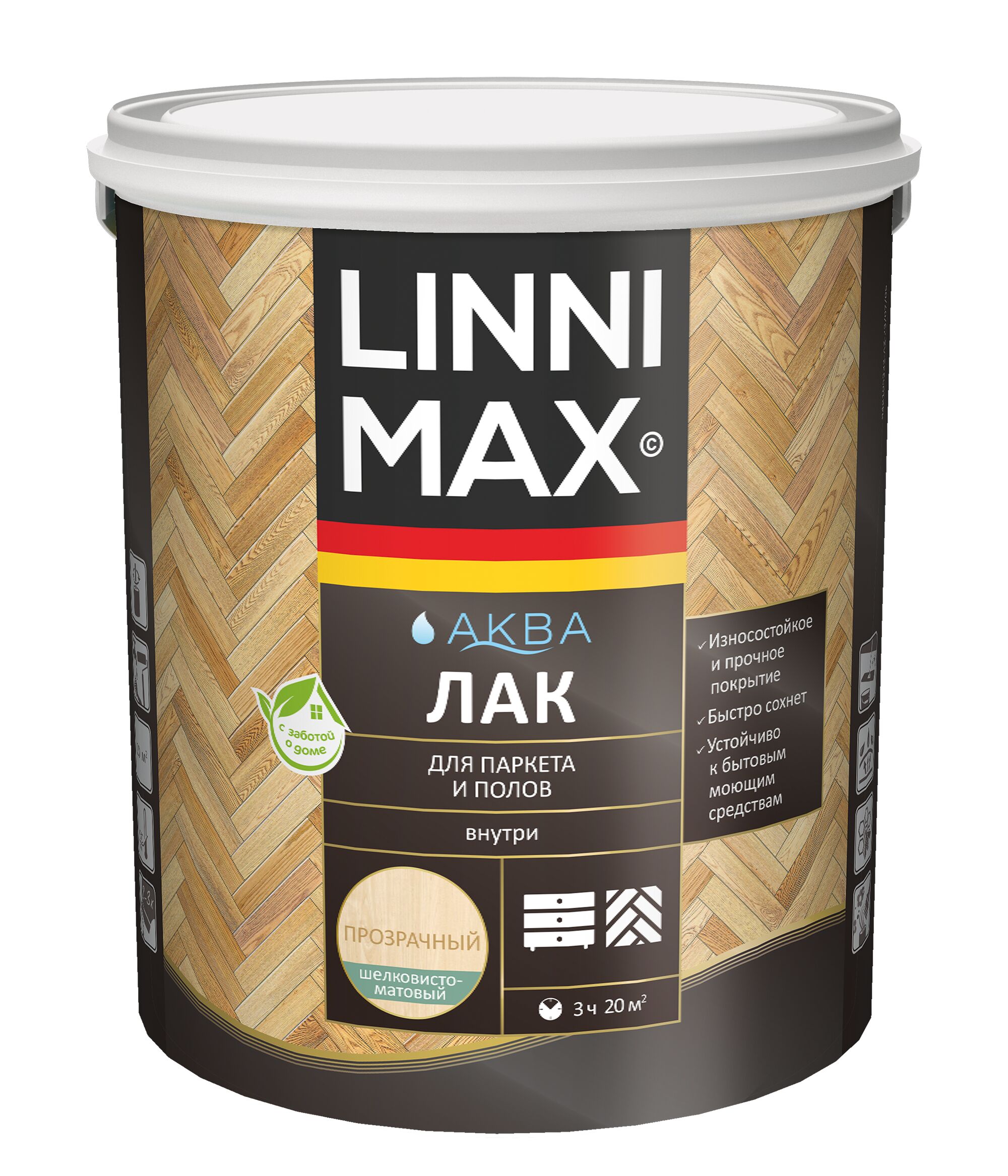 Аква Лак для паркета и полов шелковисто-матовый 2,5л акриловый LINNIMAX, Аква Лак для паркета и полов шелковисто-матовый 2,5л акриловый LINNIMAX купить в Санкт-Петербурге Аква Лак для паркета и полов шелковисто-матовый 2,5л акриловый LINNIMAX, Аква Лак для паркета и полов шелковисто-матовый 2,5л акриловый LINNIMAX