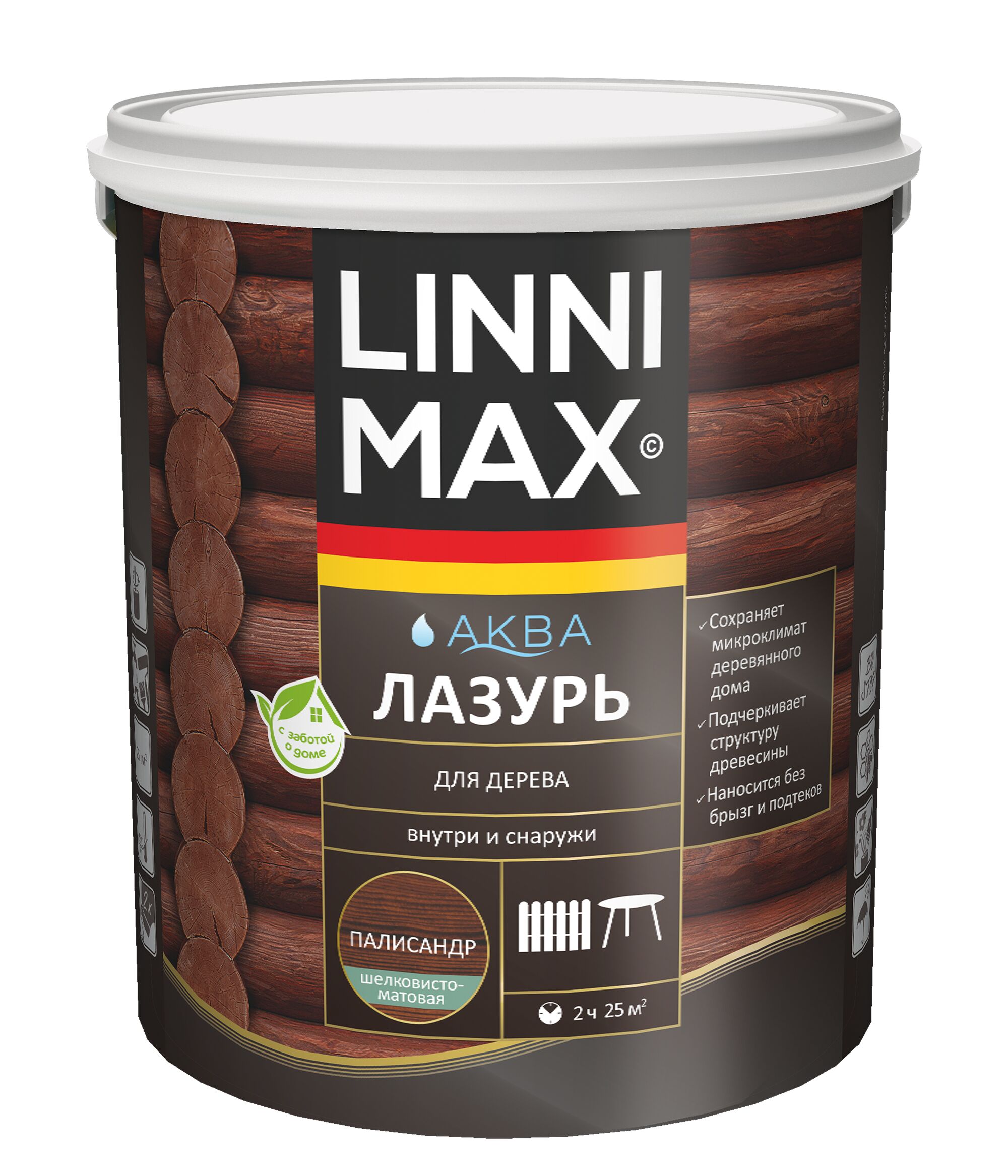 Аква Лазурь для дерева Палисандр 2,5л Лессирующий антисептик LINNIMAX, Аква Лазурь для дерева Палисандр 2,5л Лессирующий антисептик LINNIMAX купить в Санкт-Петербурге Аква Лазурь для дерева Палисандр 2,5л Лессирующий антисептик LINNIMAX, Аква Лазурь для дерева Палисандр 2,5л Лессирующий антисептик LINNIMAX