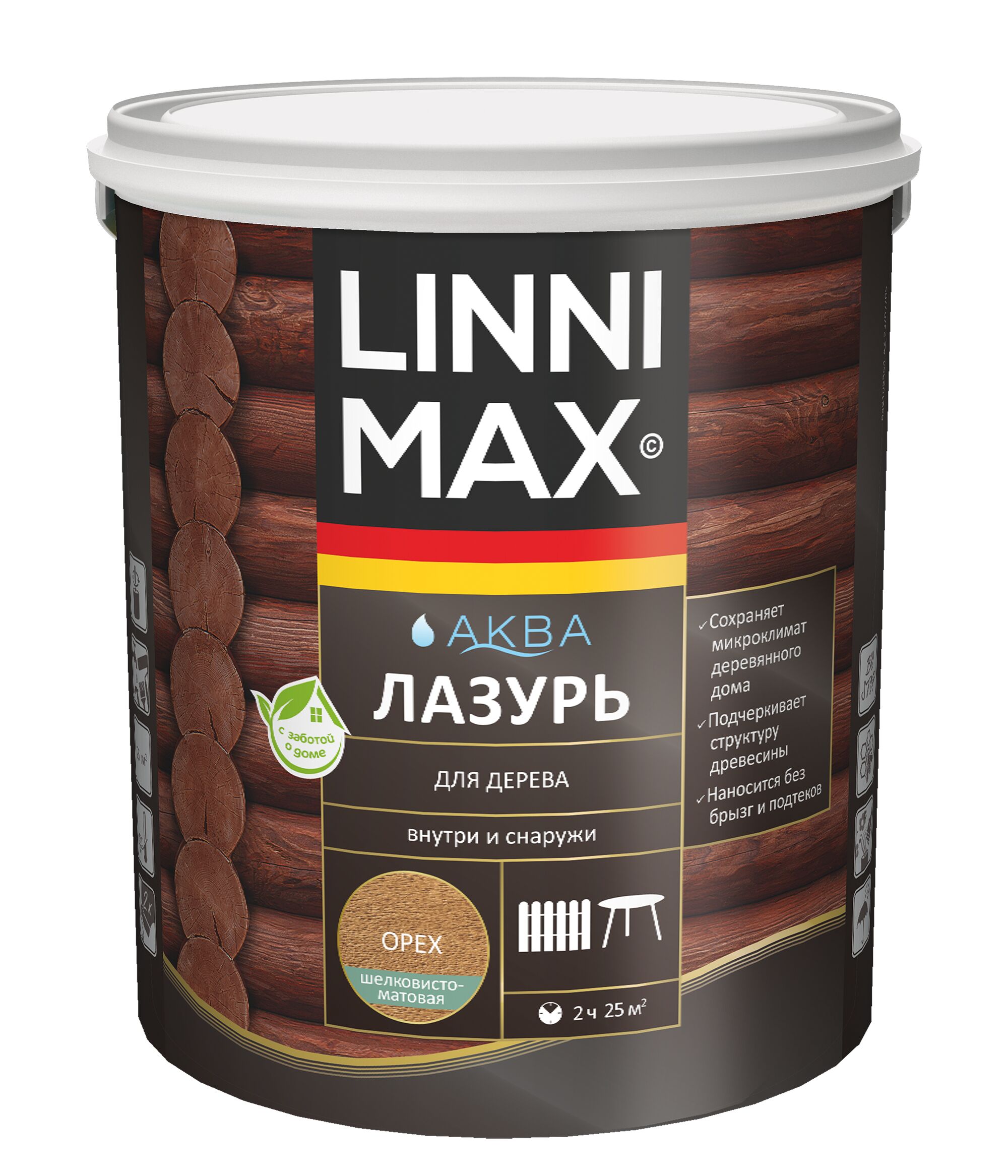 Аква Лазурь для дерева Орех 2,5л Лессирующий антисептик LINNIMAX, Аква Лазурь для дерева Орех 2,5л Лессирующий антисептик LINNIMAX купить в Санкт-Петербурге Аква Лазурь для дерева Орех 2,5л Лессирующий антисептик LINNIMAX, Аква Лазурь для дерева Орех 2,5л Лессирующий антисептик LINNIMAX