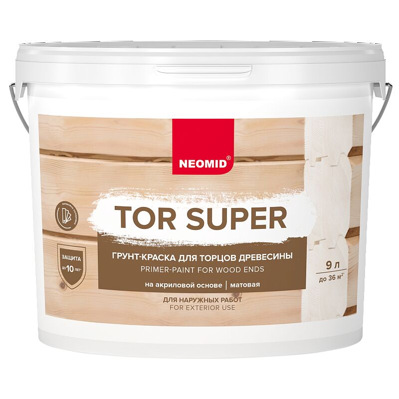 Грунт-краска TOR Super 9л База А готовый NEOMID, белый купить в Санкт-Петербурге Грунт-краска TOR Super 9л База А готовый NEOMID, белый