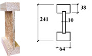 Балка двутавровая клееная усиленная БДКУ-241 (241х64 мм), Балка двутавровая клееная усиленная БДКУ-241 (241х64 мм)