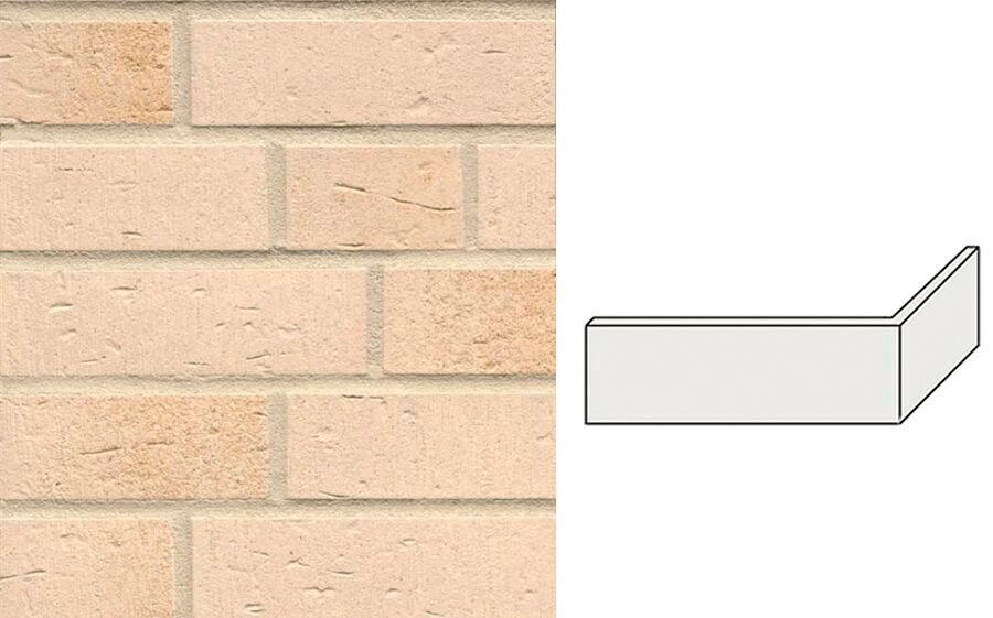 Клинкерная плитка угловая W757NF11 (240+115)x11x71мм 15шт/уп FeldHaus, vascu perla linara