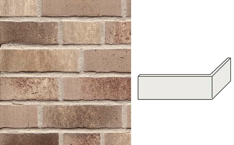 Клинкерная плитка угловая W773NF11 (240+115)x11x71мм 15шт/уп FeldHaus, vascu argo antrablanca