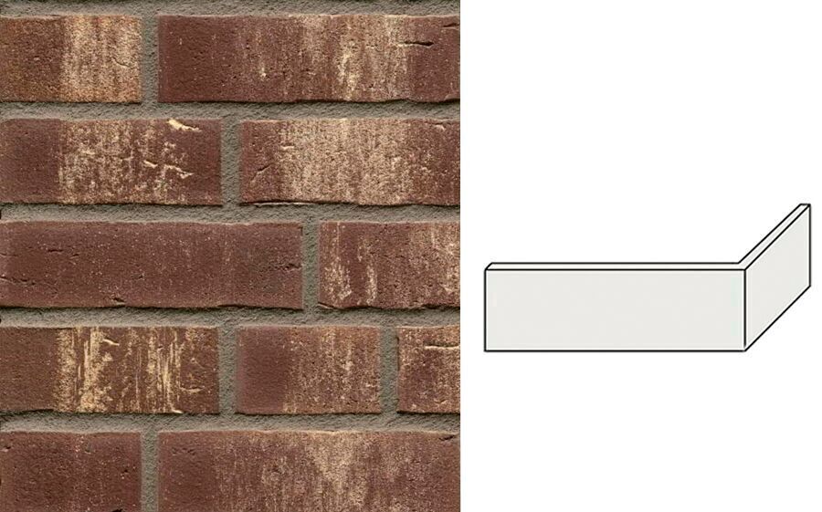 Клинкерная плитка угловая W749NF11 (240+115)x11x71мм 15шт/уп FeldHaus, vascu geo rotado