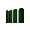 Металлический штакетник Полукруглый Slim фигурный темно-зеленый 6005
