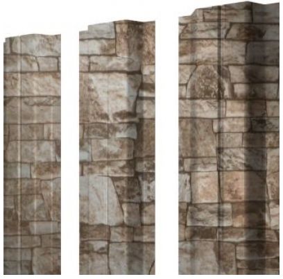 Металлический штакетник П-образный прямой Print Камень (Fine Stone) купить в Санкт-Петербурге Металлический штакетник П-образный прямой Print Камень (Fine Stone)