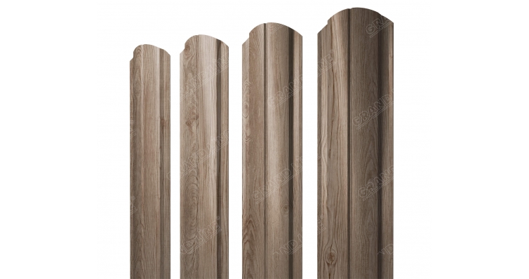 Металлический штакетник Полукруглый Slim фигурный Беленый дуб (White Wood) купить в Санкт-Петербурге Металлический штакетник Полукруглый Slim фигурный Беленый дуб (White Wood)