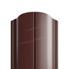 Штакетник металлический круглый МП ELLIPSE-O фигурный PE двусторонний коричневый 8017