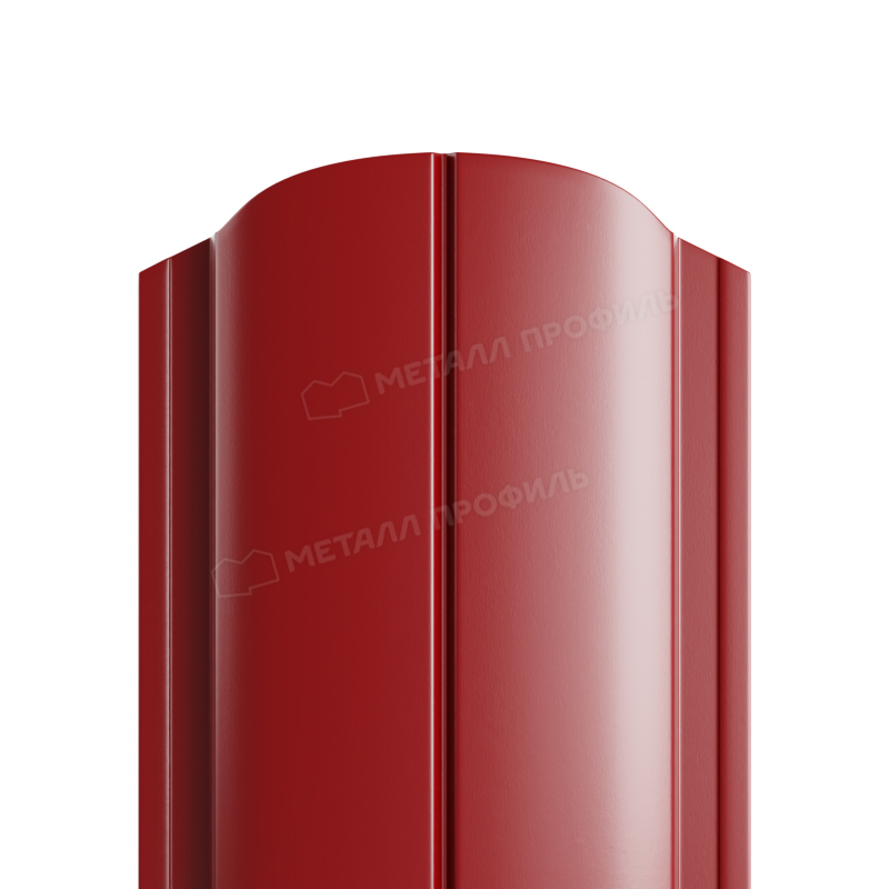 Штакетник металлический круглый МП ELLIPSE-O фигурный PE красный 3011