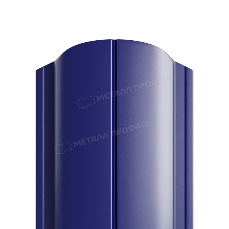 Штакетник металлический круглый МП ELLIPSE-O фигурный PE ультрамариновый синий 5002