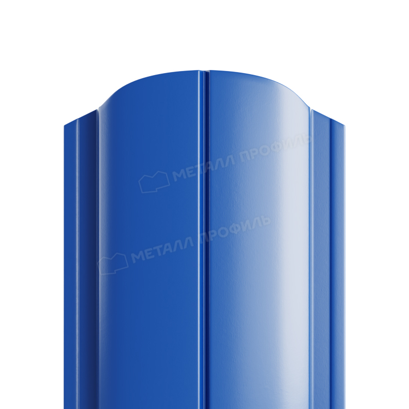 Штакетник металлический круглый МП ELLIPSE-O фигурный PE синий 5005