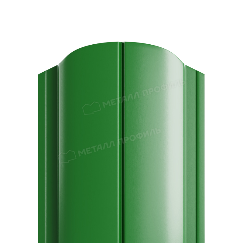 Штакетник металлический круглый МП ELLIPSE-O фигурный PE зеленый 6002