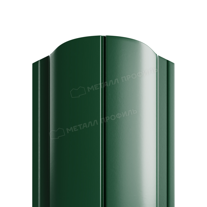 Штакетник металлический круглый МП ELLIPSE-O фигурный NormanMP темно-зеленый 6005